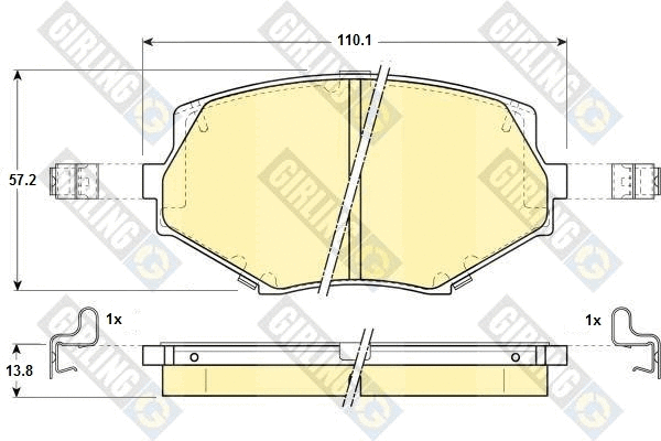 Kit de plaquettes de frein, frein à disque GIRLING 6131039