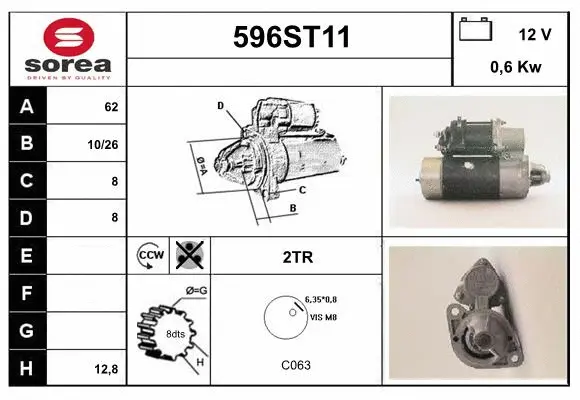 Démarreur STARTCAR 596ST11