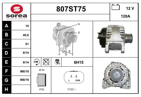 Alternateur STARTCAR 807ST75