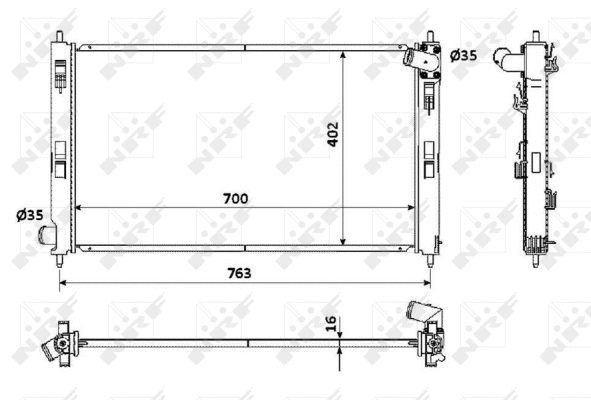 Radiateur, refroidissement du moteur NRF 53906