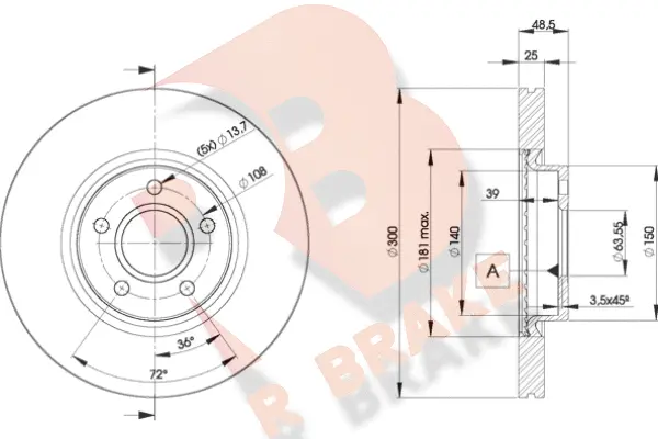 Disque de frein R BRAKE 78RBD23937