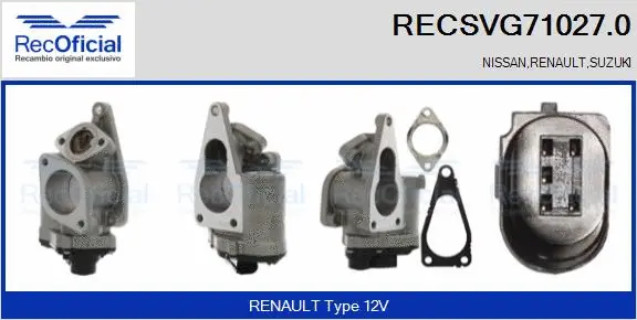 Vanne EGR RECOFICIAL RECSVG71027.0