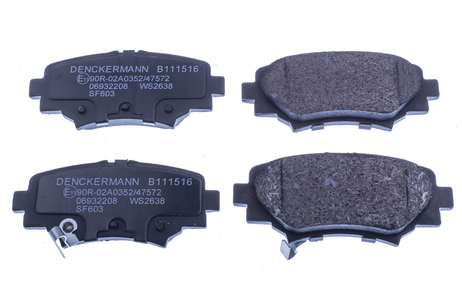Kit de plaquettes de frein, frein à disque DENCKERMANN B111516