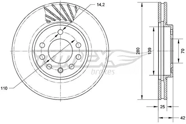 Disque de frein TOMEX Brakes TX 70-11