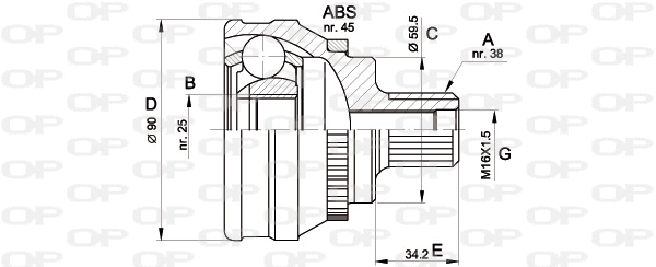 Jeu de joints, arbre de transmission OPEN PARTS CVJ5119.10