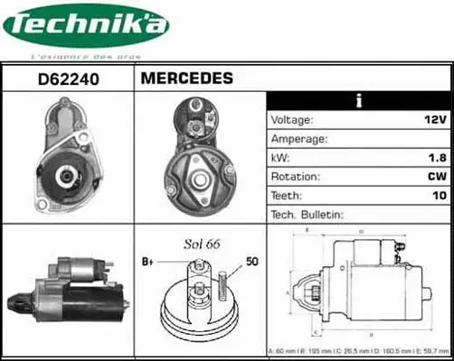 Démarreur Technika D62240