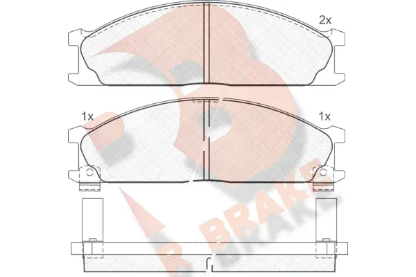 Kit de plaquettes de frein, frein à disque R BRAKE RB0885