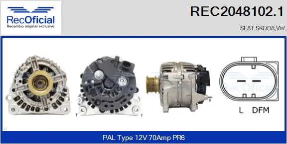 Alternateur RECOFICIAL REC2048102.1