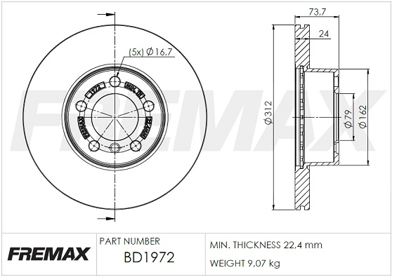 Disque de frein FREMAX BD-1972
