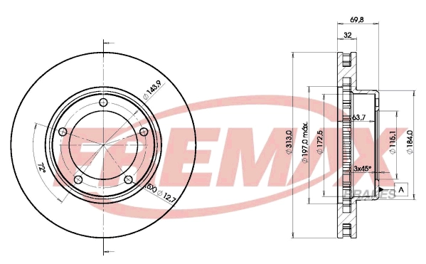 Disque de frein FREMAX BD-1265