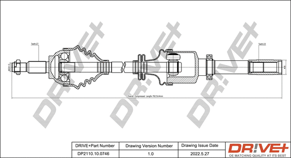 Arbre de transmission Dr!ve+ DP2110.10.0746