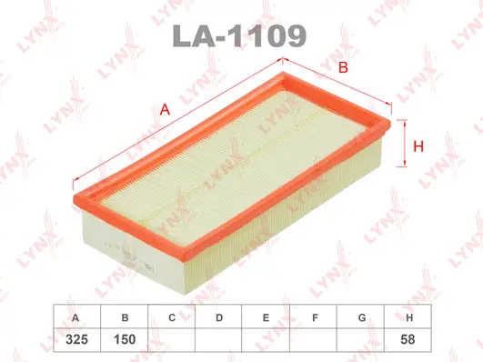 Filtre à air LYNXAUTO LA-1109
