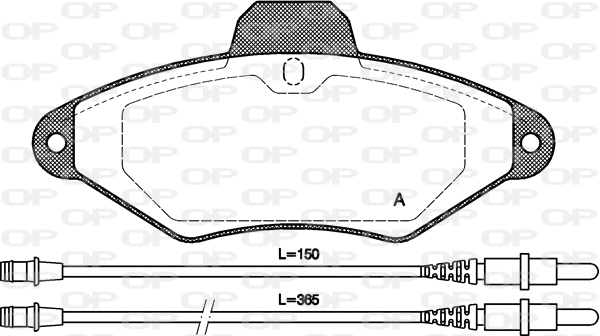 Kit de plaquettes de frein, frein à disque OPEN PARTS BPA0438.04