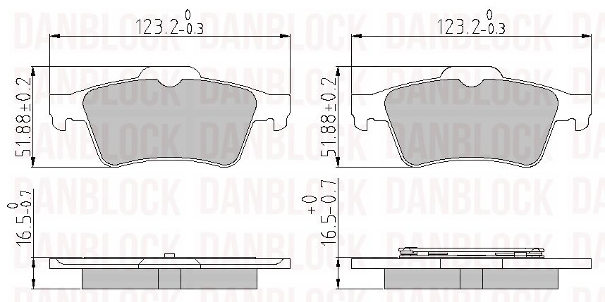 Kit de plaquettes de frein, frein à disque DANBLOCK DB 510379