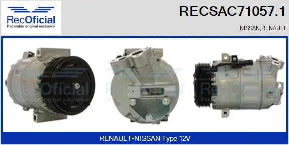 Compresseur, climatisation RECOFICIAL RECSAC71057.1