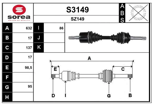 Arbre de transmission SNRA S3149