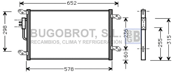 Condenseur, climatisation BUGOBROT 62-LC5080