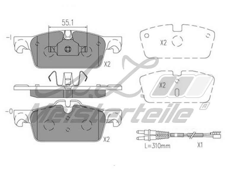 Kit de plaquettes de frein, frein à disque A.Z. Meisterteile AZMT-44-022-1597