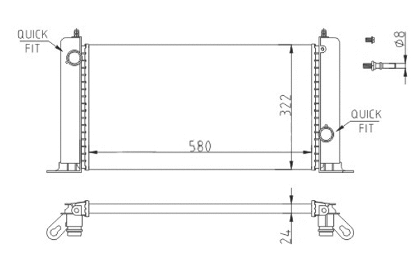 Radiateur, refroidissement du moteur HART 620 604