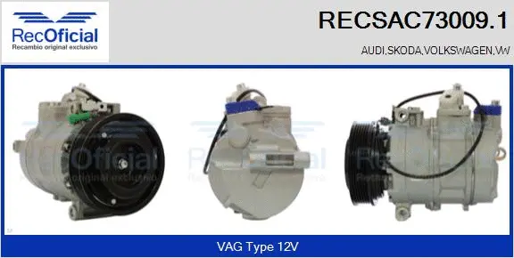 Compresseur, climatisation RECOFICIAL RECSAC73009.1