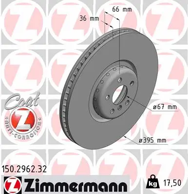 Disque de frein ZIMMERMANN 150.2962.32