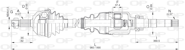 Arbre de transmission OPEN PARTS DRS6311.00