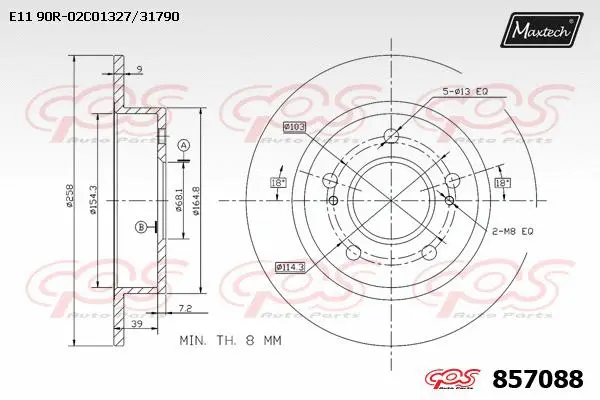 Disque de frein MAXTECH 857088