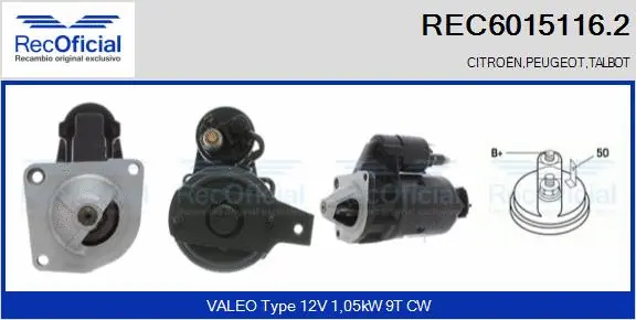 Démarreur RECOFICIAL REC6015116.2