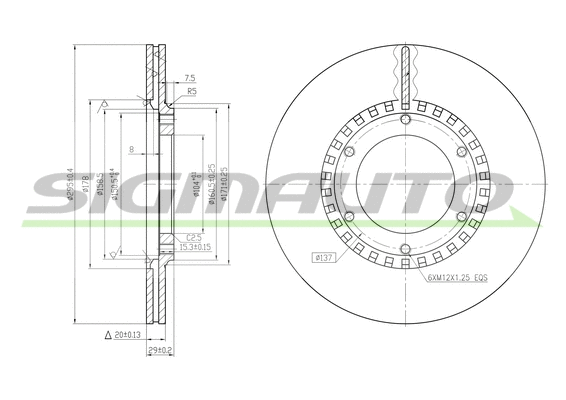 Disque de frein SIGMAUTO DBA218V