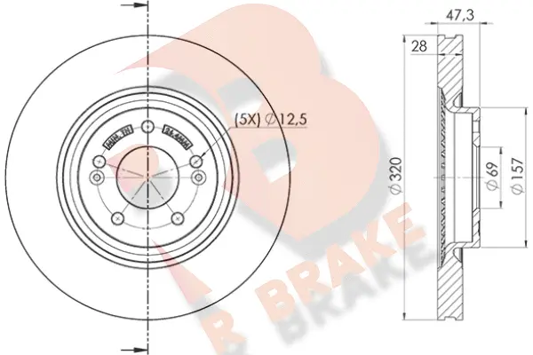 Disque de frein R BRAKE 78RBD25271