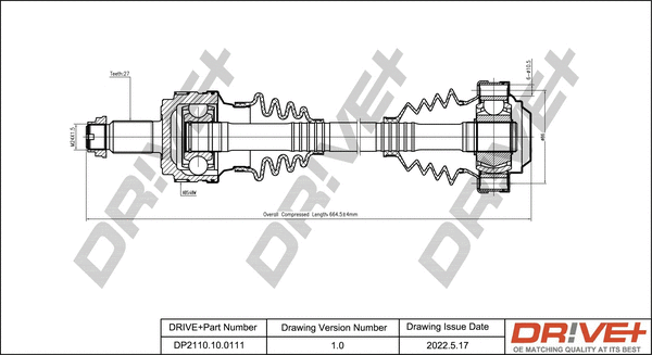Arbre de transmission Dr!ve+ DP2110.10.0111