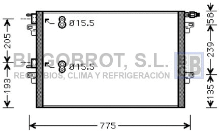Condenseur, climatisation BUGOBROT 62-RT5382