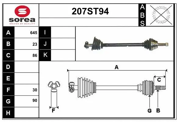Arbre de transmission STARTCAR 207ST94