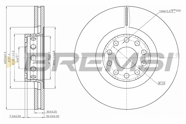 Disque de frein BREMSI CD7150V
