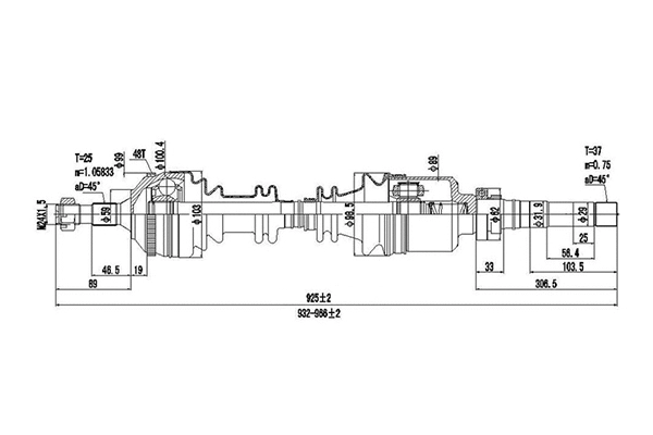 Arbre de transmission DYNAMATRIX DDS245108