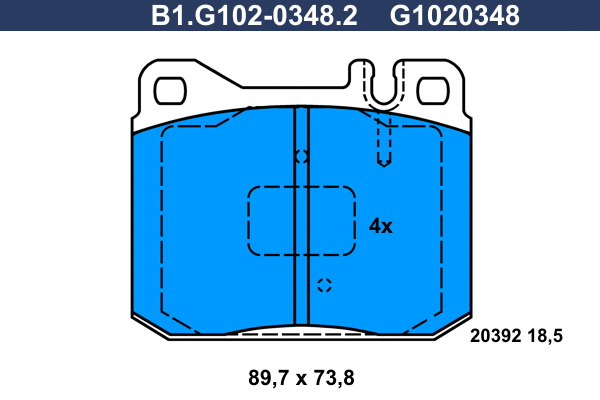 Kit de plaquettes de frein, frein à disque GALFER B1.G102-0348.2