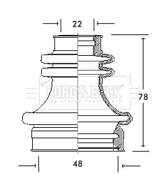 Jeu de joints-soufflets, arbre de commande BORG & BECK BCB2043