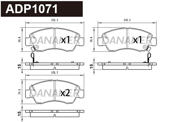 Kit de plaquettes de frein, frein à disque DANAHER ADP1071