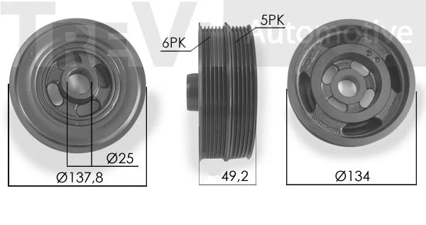 Poulie, vilebrequin TREVI AUTOMOTIVE PC1238