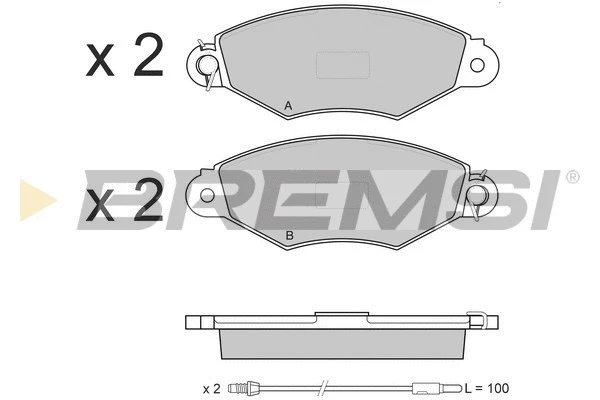 Kit de plaquettes de frein, frein à disque BREMSI BP3019