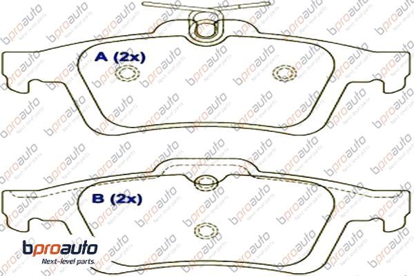 Kit de plaquettes de frein, frein à disque BPROAUTO 1BP31013AA