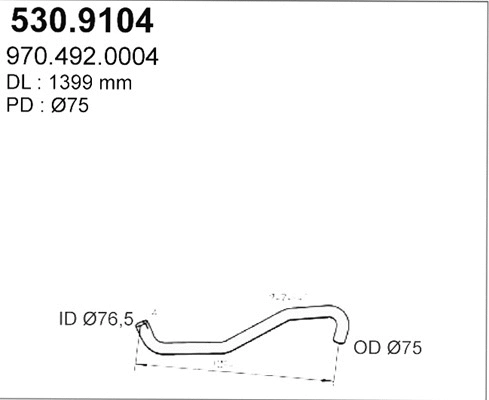 Tuyau d'échappement ASSO 530.9104