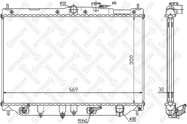 Radiateur, refroidissement du moteur STELLOX 10-25088-SX