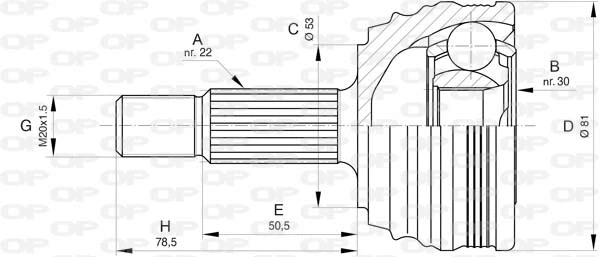 Jeu de joints, arbre de transmission OPEN PARTS CVJ5838.10