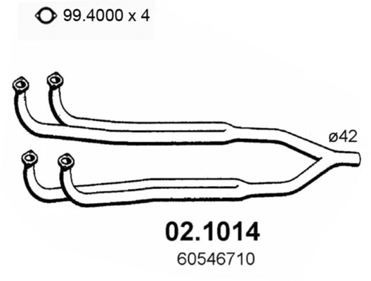 Tuyau d'échappement ASSO 02.1014
