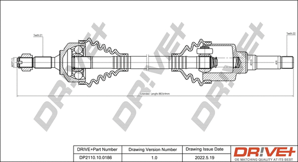 Arbre de transmission Dr!ve+ DP2110.10.0186
