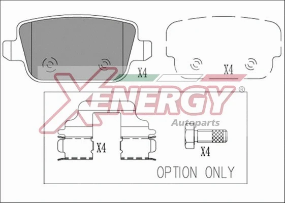 Kit de plaquettes de frein, frein à disque AP XENERGY X41261