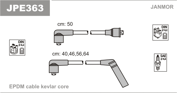 Kit de câbles d'allumage JANMOR JPE363