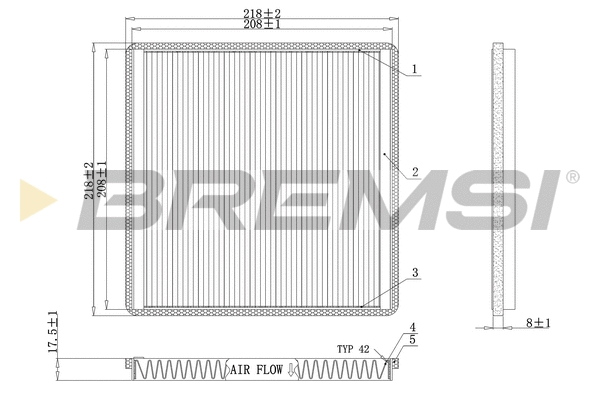 Filtre, air de l'habitacle BREMSI FC0500