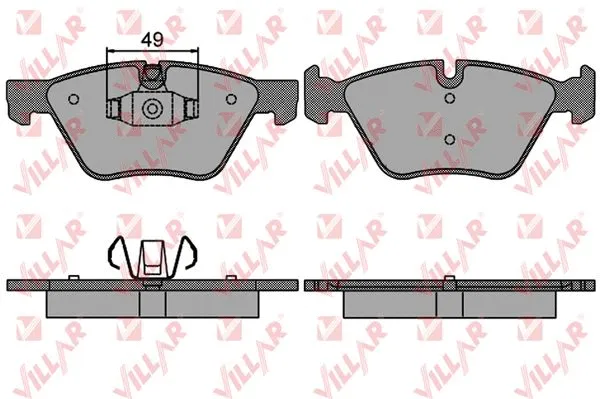 Kit de plaquettes de frein, frein à disque VILLAR 626.1511